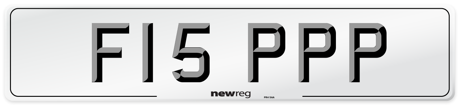 F15 PPP Number Plate from New Reg